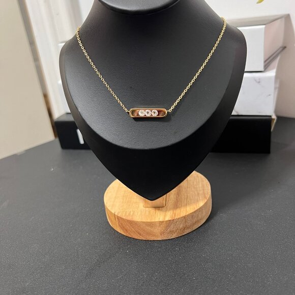 Stainless Steel Sparkling Movable Zircon Pendant Necklace Women's Fashion - Picture 4 of 4